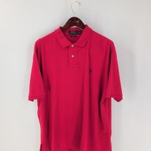 Vtg Polo Ralph Lauren Custom Fit Classic Golf Performance Polo Shirt‎ Pink XL